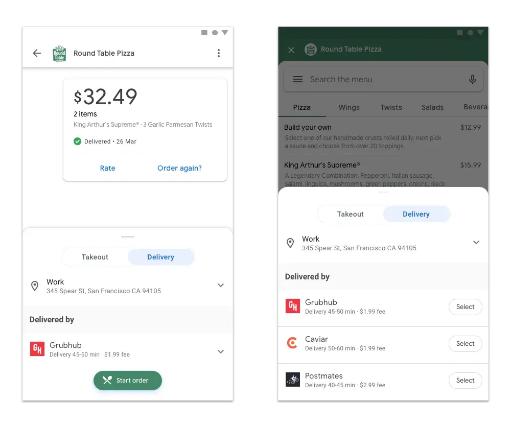 Two-click reorder &amp; quickest delivery options