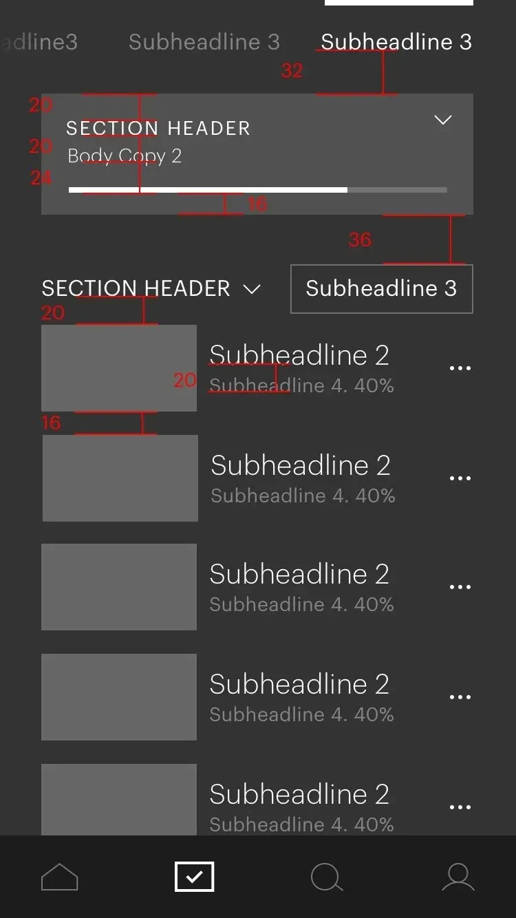 Mobile app screen
