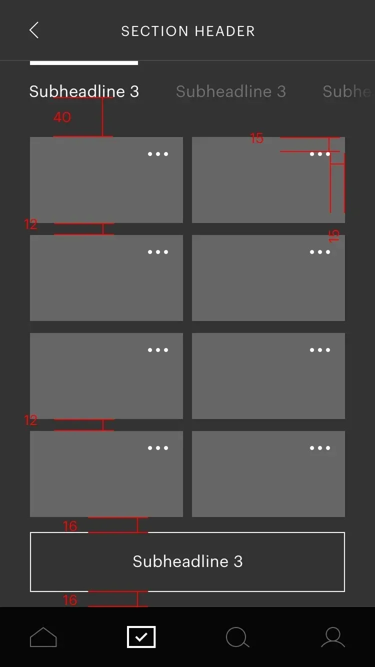 Mobile app screen