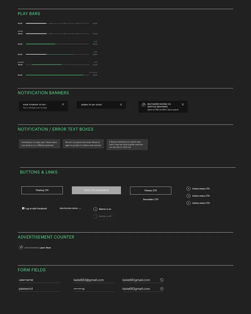 Styleguide page