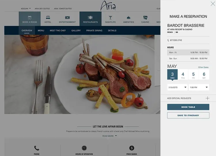 dining booking
