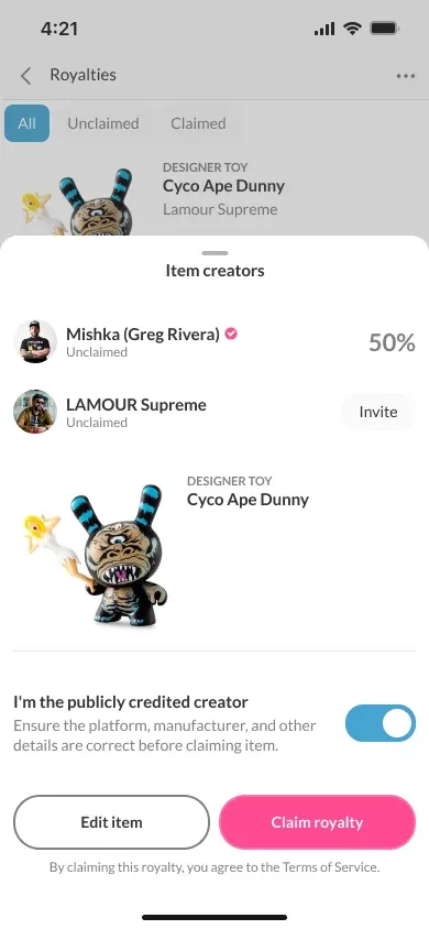 Claiming process
